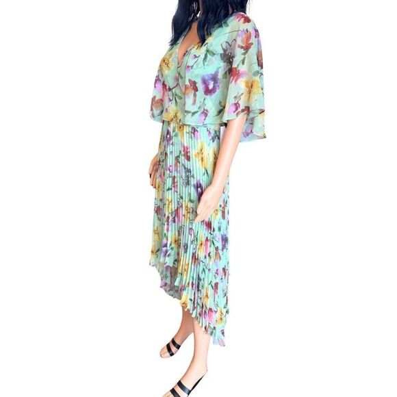 NWT Kensie V Neck Floral Print Chiffon Dress - Picture 7 of 9